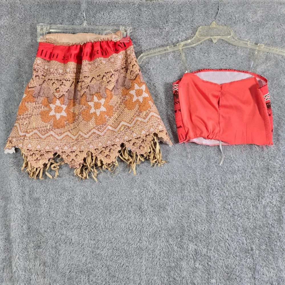 Disney Moana Costume Kids Girls Size 4-6X Jakks Pacific 2 Piece Dress Up Set